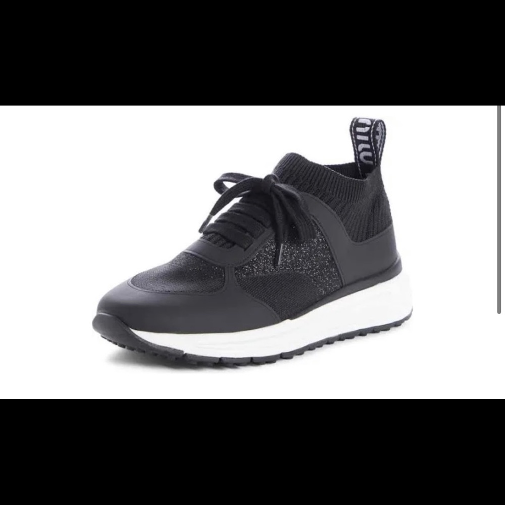 Miu Miu Shoes | Miu Miu Sock Sneaker Black Size 3… - image 1